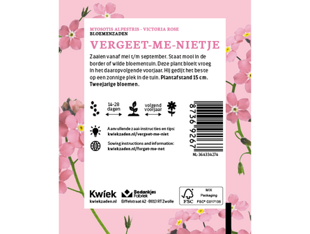 Vergeet-me-niet (roze) zaden -  Kwiek Uitdeel zakjes