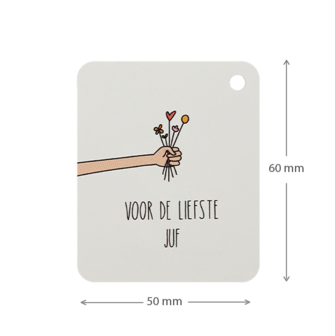 Label - Voor de liefste juf | 50 x 60 mm