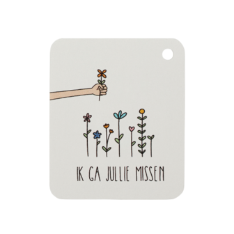 Label - Ik ga jullie missen | 50 x 60 mm