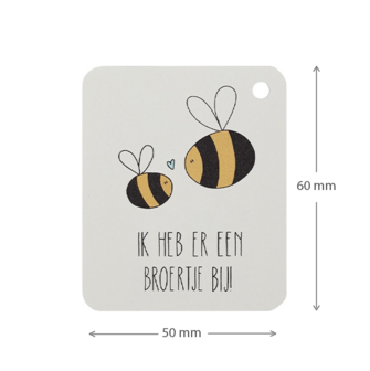 Label - Ik heb er een broertje bij | 50 x 60 mm