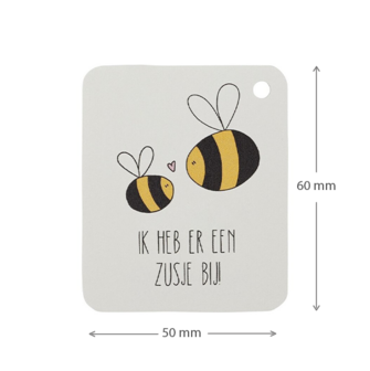 Label - Ik heb er een zusje bij | 50 x 60 mm