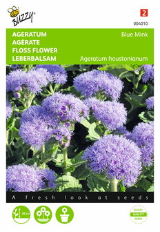 Ageratum Leverbalsem Blue Mink zaden - voorkant