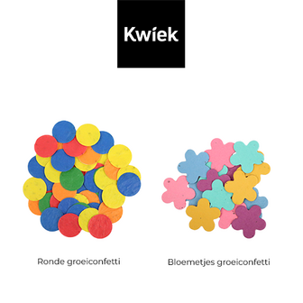 Bedankt voor de samenwerking - Groeiconfetti in pergamijn zakje met klapkaartje // Rond