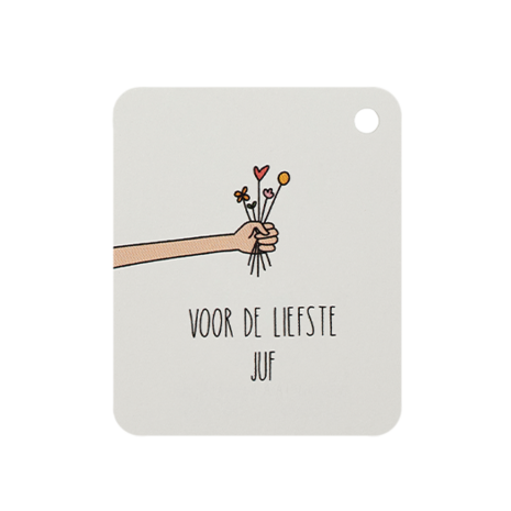 Label - Voor de liefste juf | 50 x 60 mm