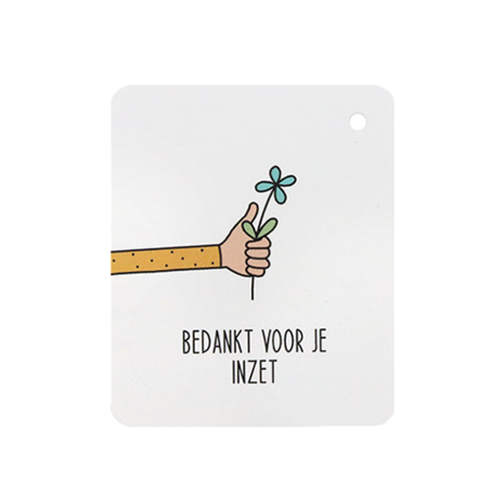 Label - Bedankt voor je inzet | 50 x 60 mm