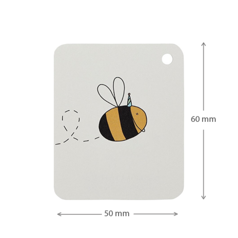 Label - Bij met feesthoed | 50 x 60 mm