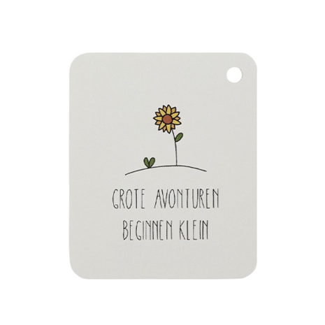 Label - Grote avonturen beginnen klein | 50 x 60 mm