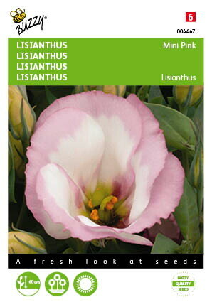 Lisianthus mini roze zaden - voorkant