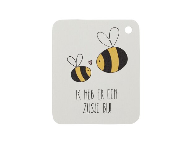 Tuinzaden zaaien - zaden in linnenzakje - Ik heb er een zusje bij - kindertraktatie - label voorkant