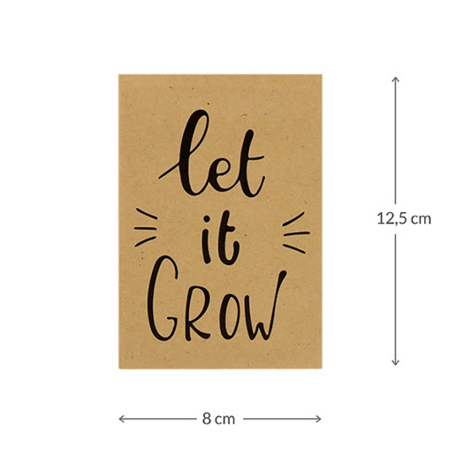 Let it grow - bedankje zaden in kraft zakje met kaartje