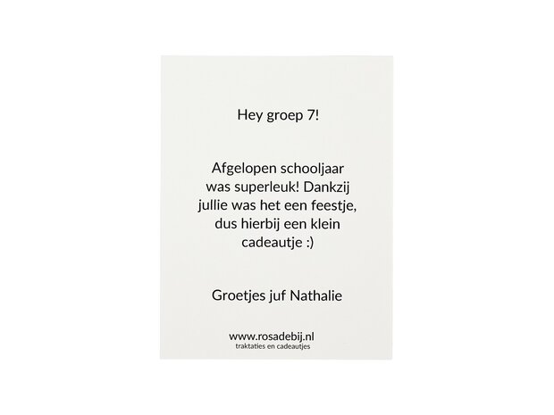 Voor de liefste juf - Traktatie zaden in bioplastic zakje