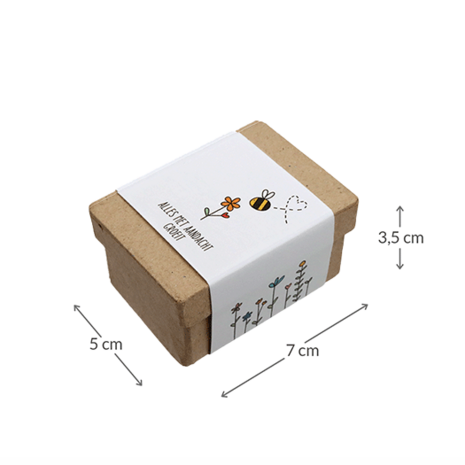 Alles met aandacht groeit - Zaadbommetjes in papier maché doosje