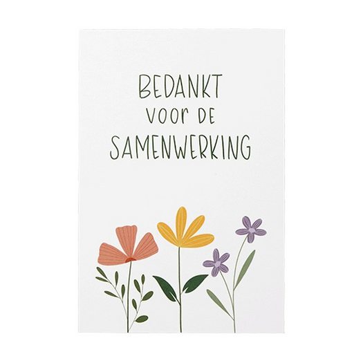 Bedankt Voor De Samenwerking Ansichtkaart Floralis 9253